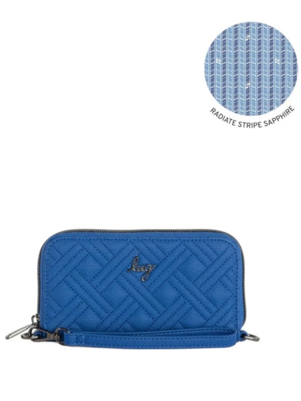 Lug Whirly Matte Luxe VL RFID Wristlet Wallet Sapphire Blue